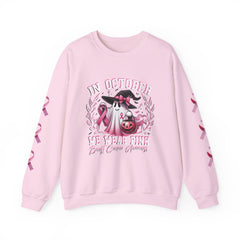In October We Wear Pink – Breast Cancer Awareness Unisex Crewneck Sweatshirt