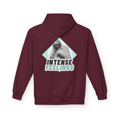 Intense Feelings Unisex Midweight Hoodie - Cyan Print