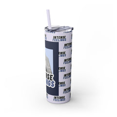 Intense Feelings - Navy Blue Print Skinny Tumbler