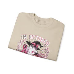 In October We Wear Pink – Breast Cancer Awareness Unisex Crewneck Sweatshirt