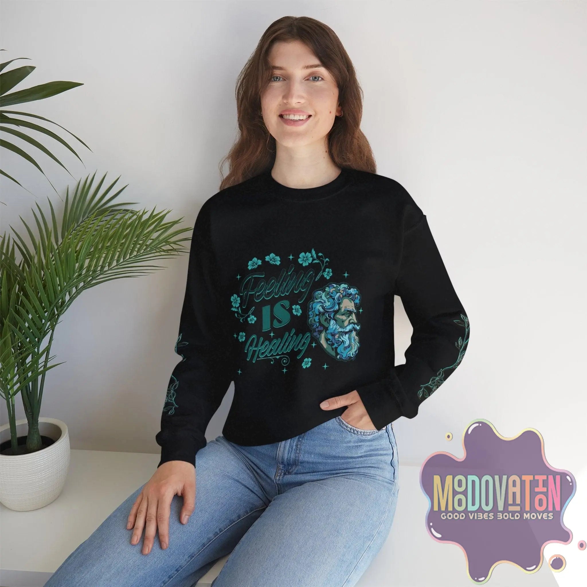 Feeling Is Healing Unisex Heavy Blend Crewneck Sweatshirt - MOODOVATION