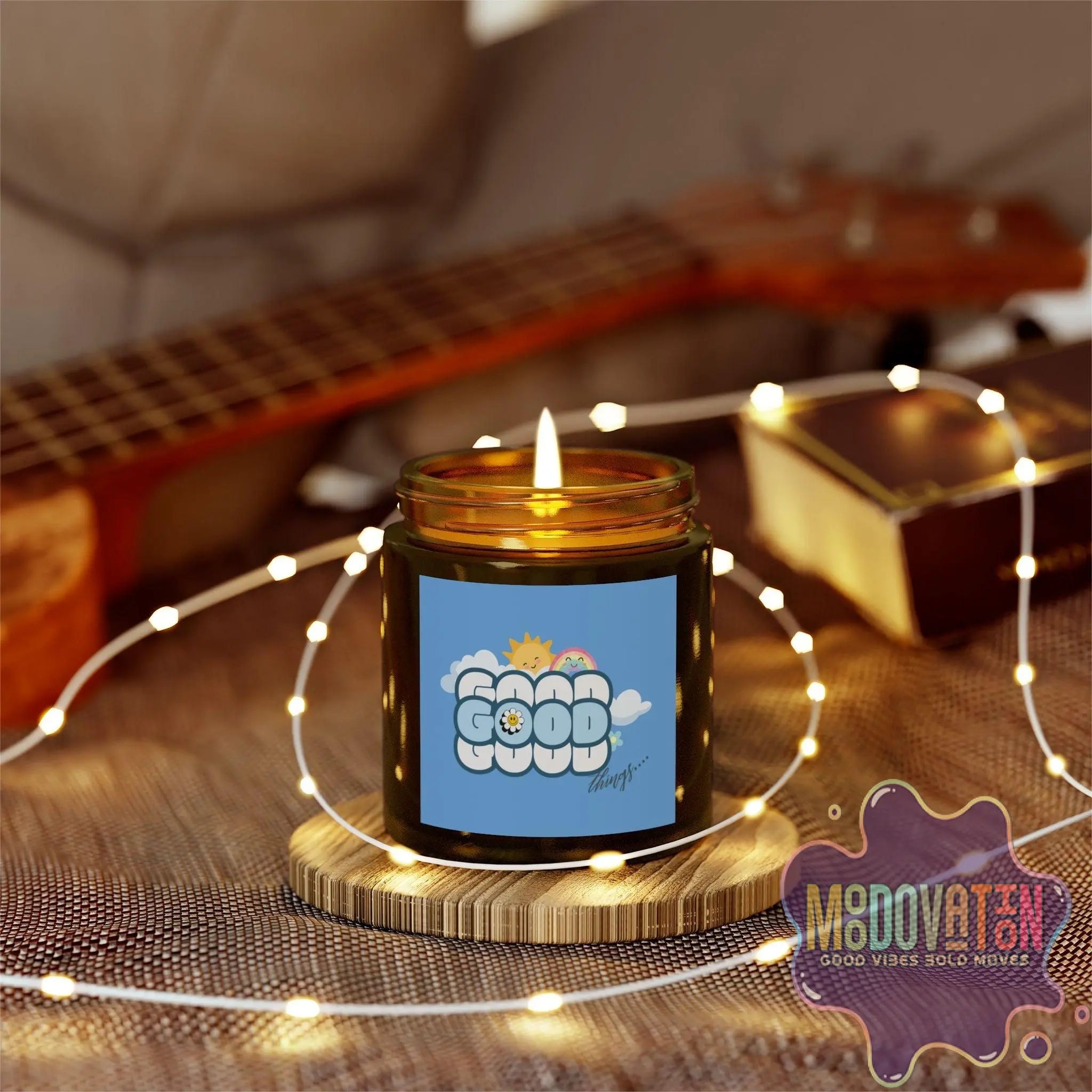 Good Things Scented Coconut Apricot Wax Candle (4oz, 9oz) - MOODOVATION