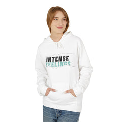 Intense Feelings Unisex Midweight Hoodie - Cyan Print