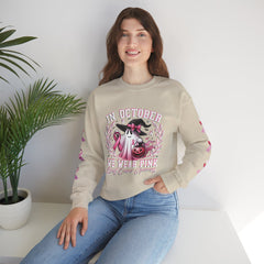 In October We Wear Pink – Breast Cancer Awareness Unisex Crewneck Sweatshirt