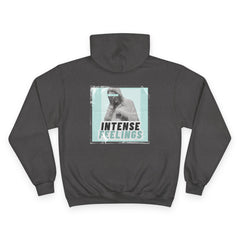 Intense Feelings Champion Unisex Hoodie - Cyan Print
