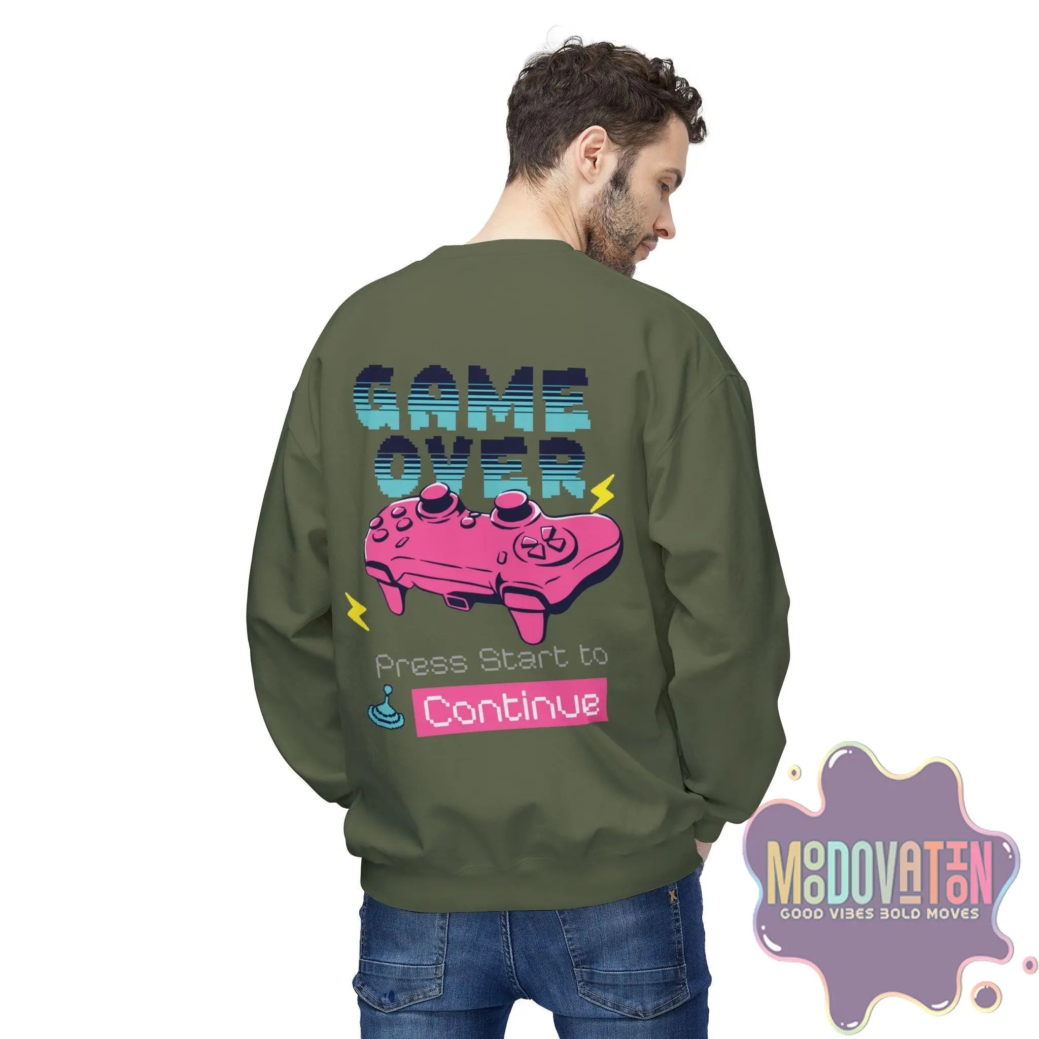Game Over Unisex Midweight Crewneck Sweatshirt - MOODOVATION