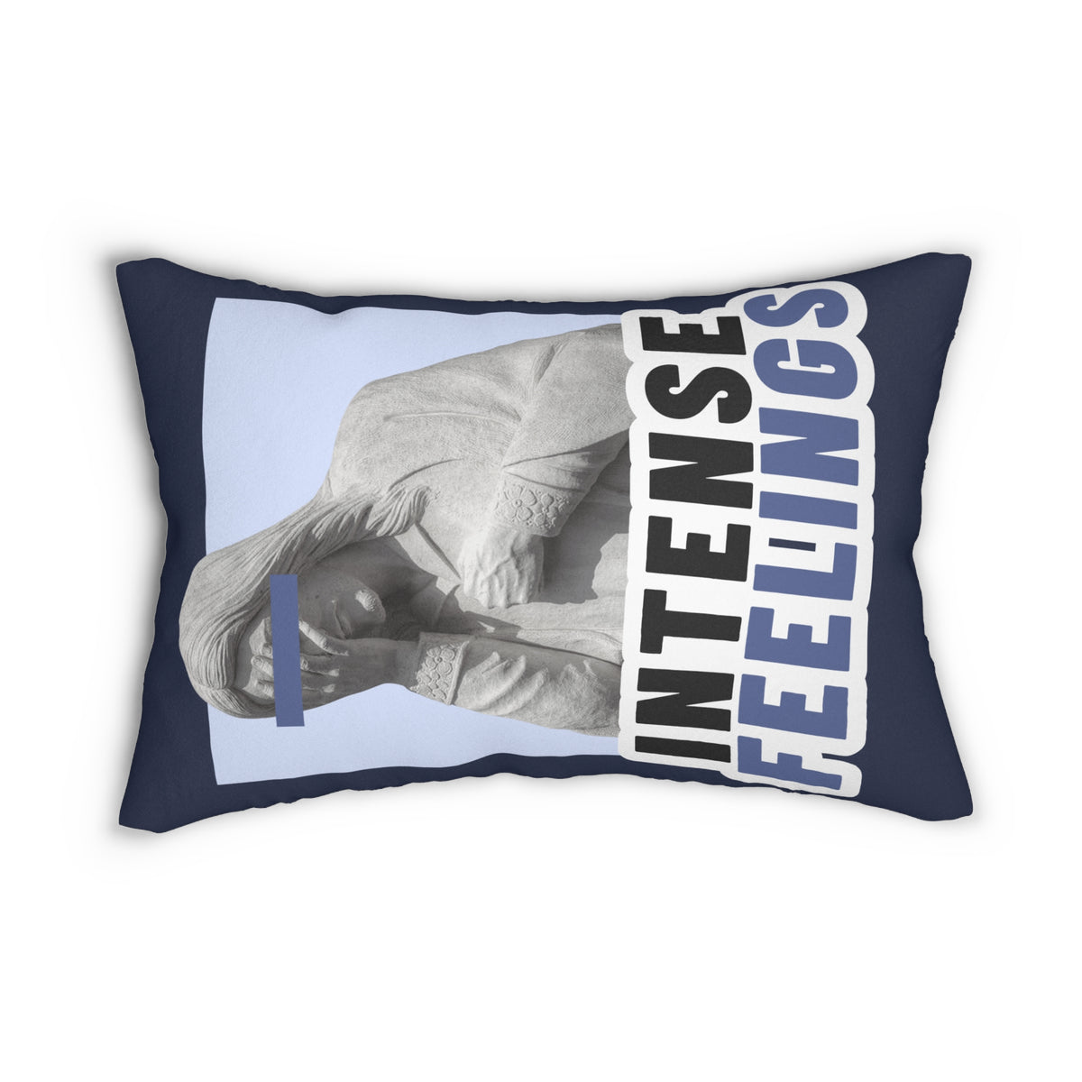 Intense Feelings Navy Blue Lumbar Pillow