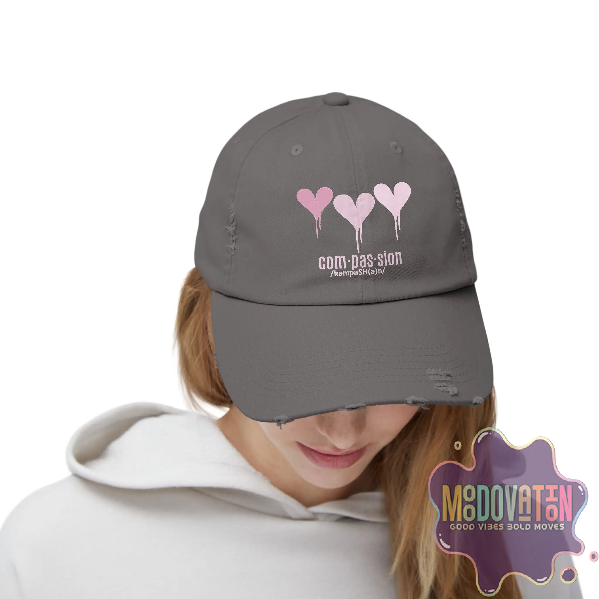 Compassion - Unisex Distressed Vintage Hat - MOODOVATION