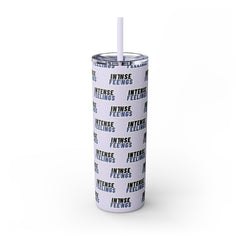 Intense Feelings - Navy Blue Print Skinny Tumbler