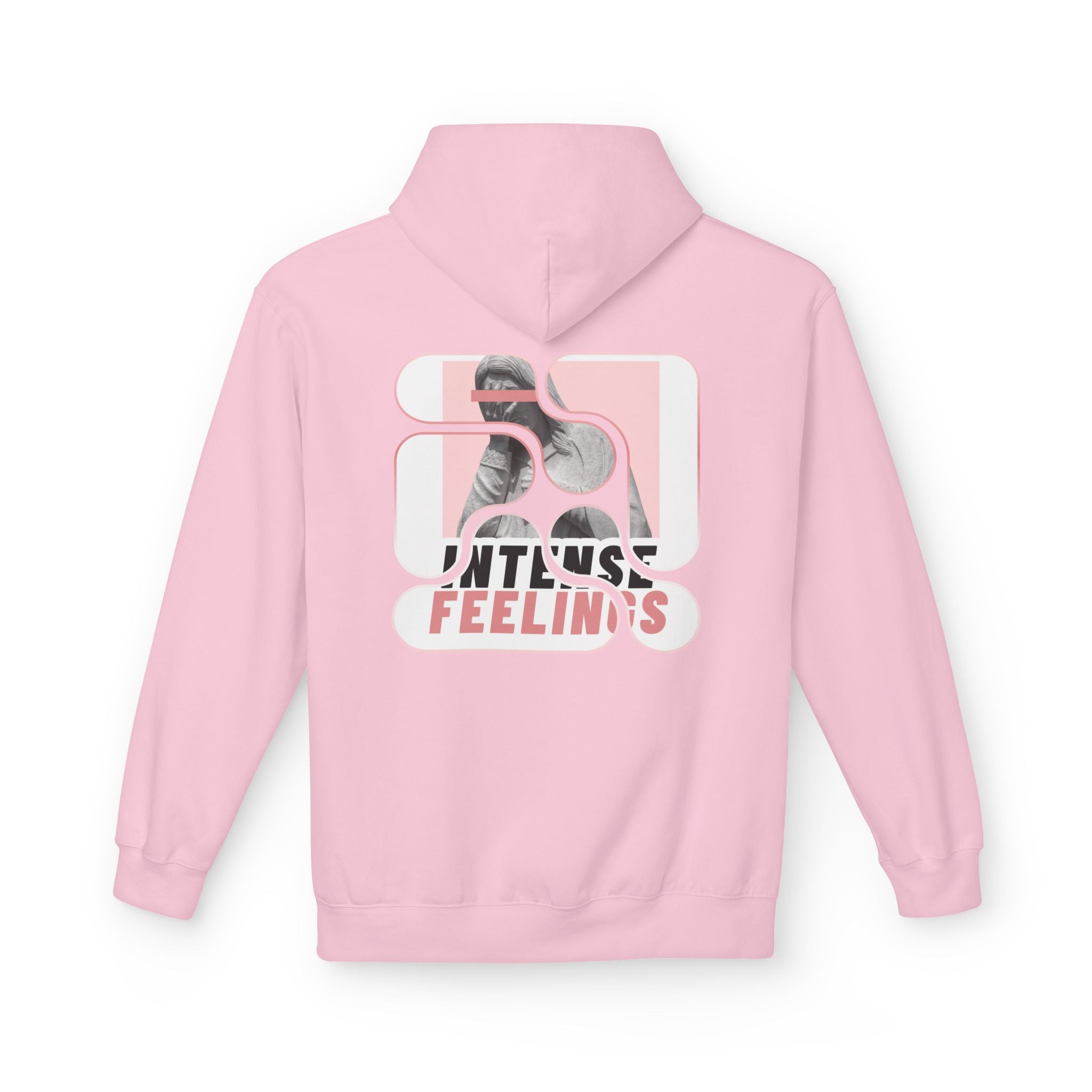 Intense Feelings Unisex Midweight Hoodie - Rose Pink Print
