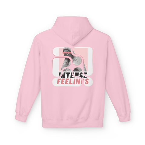 Intense Feelings Unisex Midweight Hoodie - Rose Pink Print