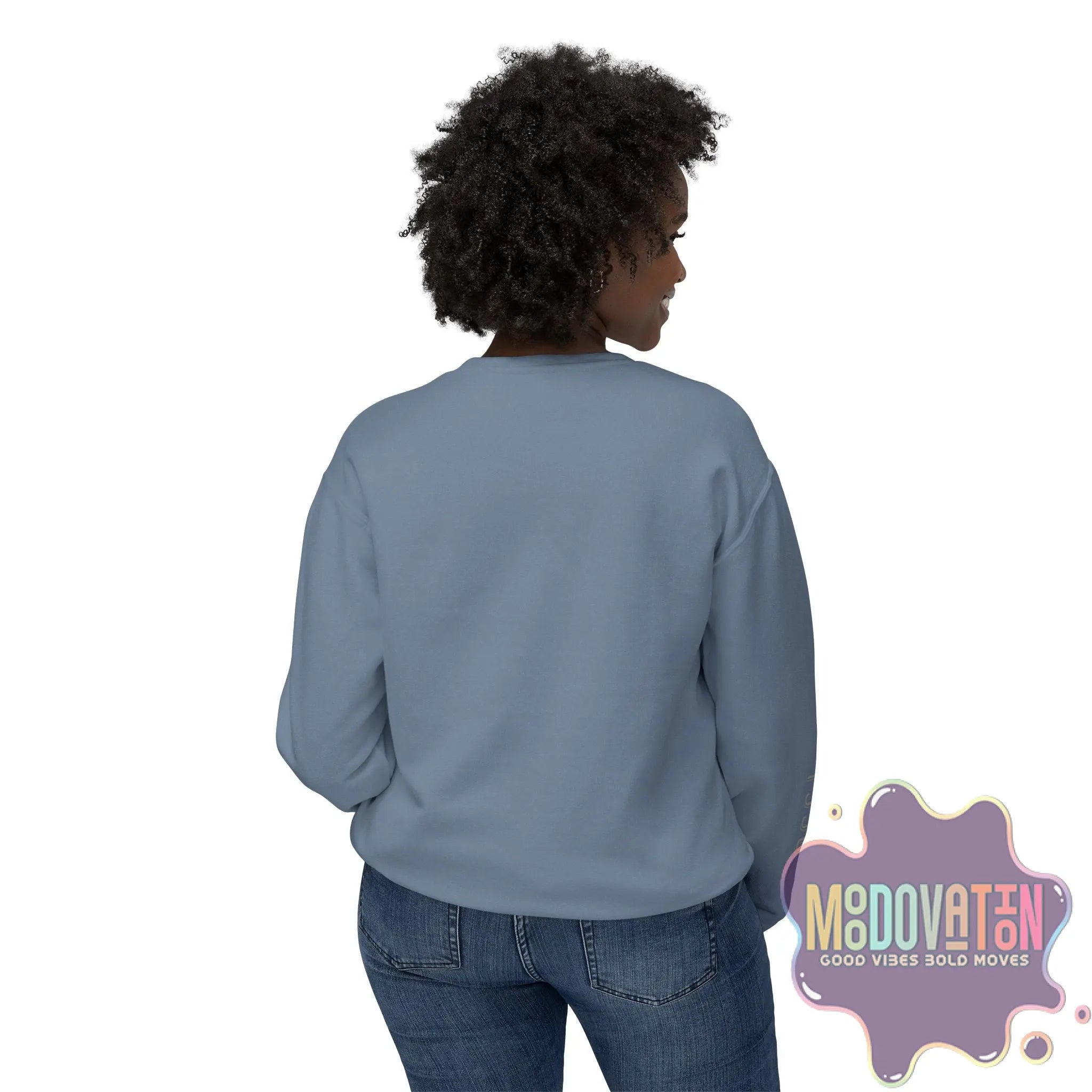 Good Vibes Bold Moves Personalized Unisex Lightweight Crewneck Sweatshirt - Brand Edition Moodovation