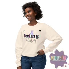 Feeling Is Healing Lightweight Crewneck Sweatshirt - Spring Edition Moodovation