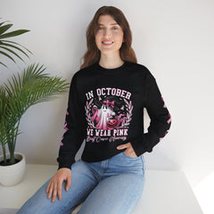In October We Wear Pink – Breast Cancer Awareness Unisex Crewneck Sweatshirt