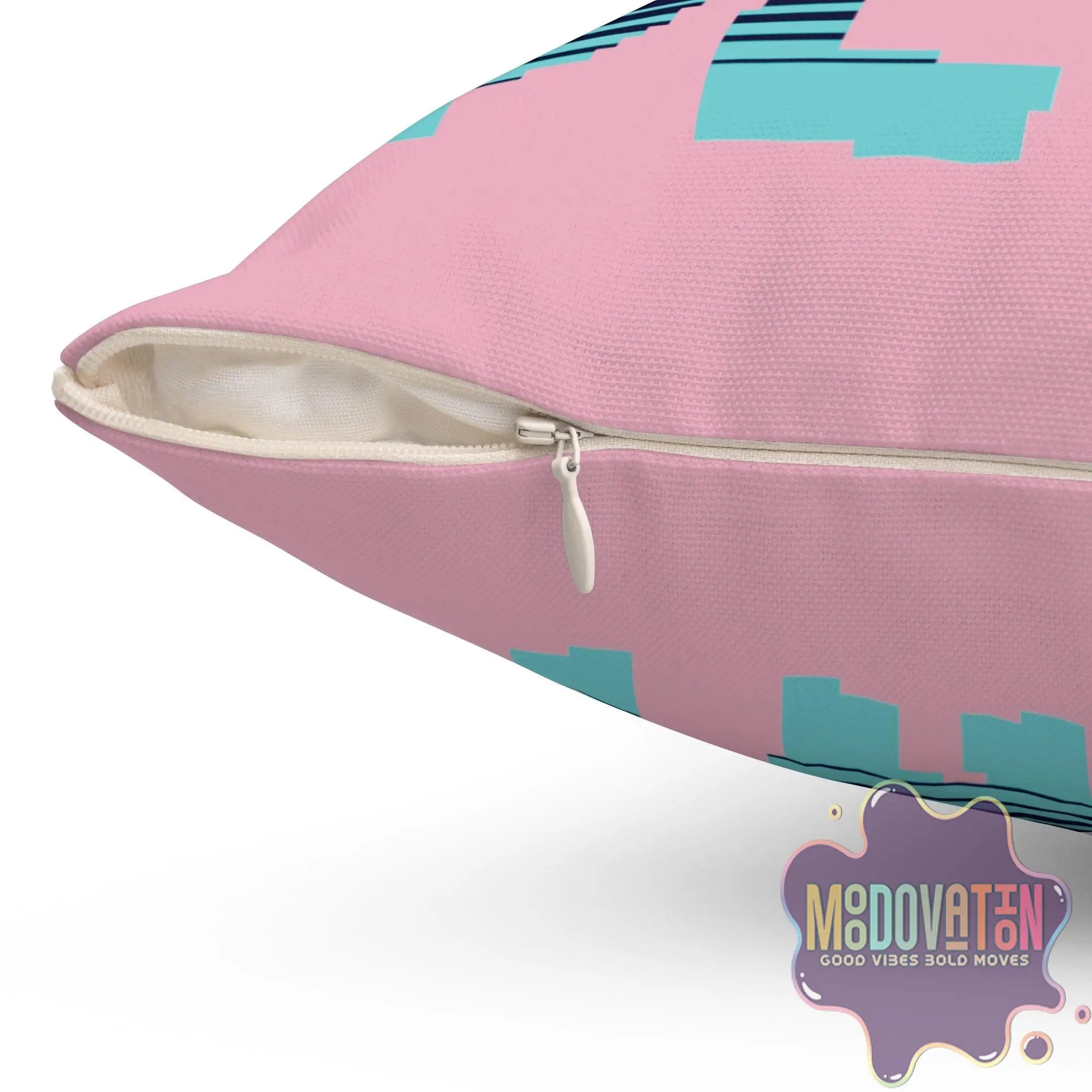 Game Over Spun Polyester Square Pillow - Pink - MOODOVATION