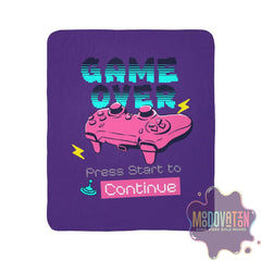 Game Over Fleece Sherpa Blanket - Deep Purple - MOODOVATION