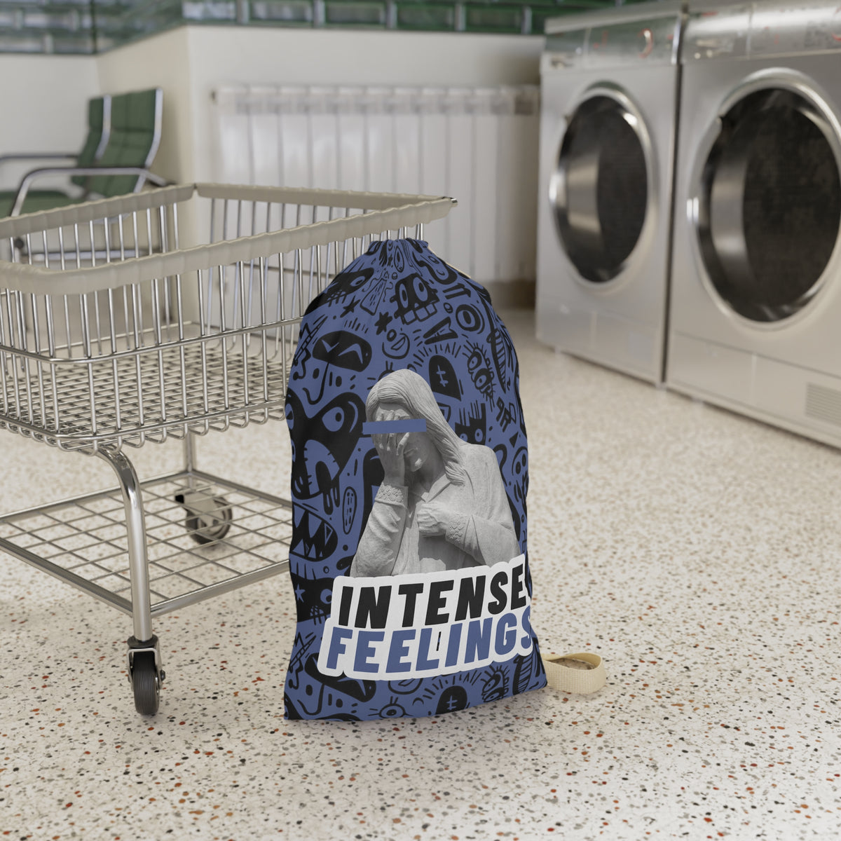 Intense Feelings - Navy Blue Laundry Bag