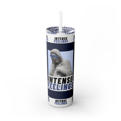 Intense Feelings - Navy Blue Print Skinny Tumbler