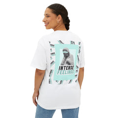 Intense Feelings – Cyan Print Unisex Oversized Tee