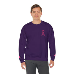 Courage, Strength & Faith – Breast Cancer Awareness Unisex Crewneck Sweatshirt