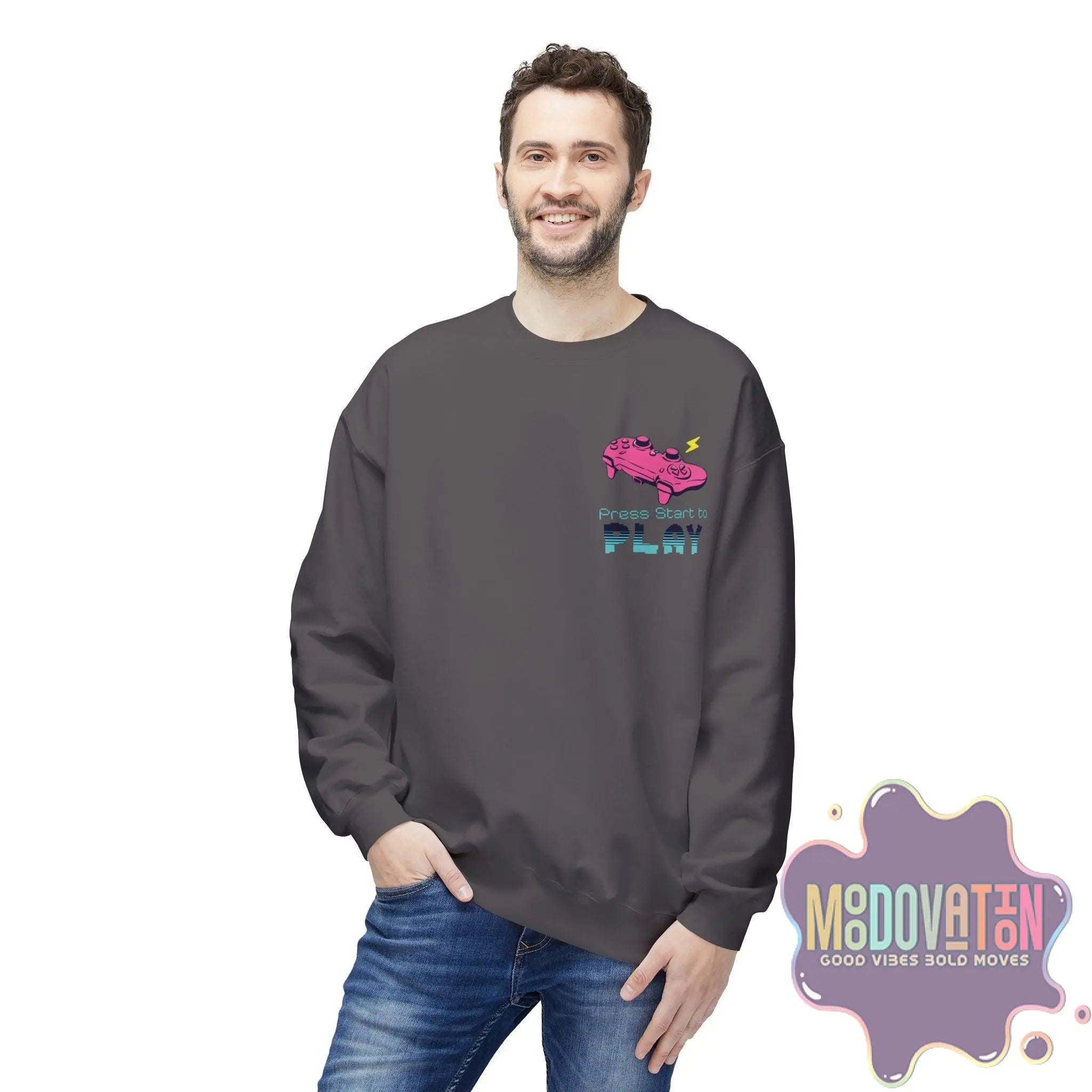 Game Over Unisex Midweight Crewneck Sweatshirt - MOODOVATION
