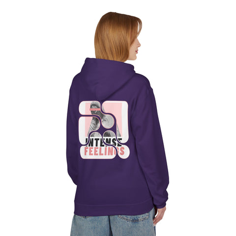 Intense Feelings Unisex Midweight Hoodie - Rose Pink Print
