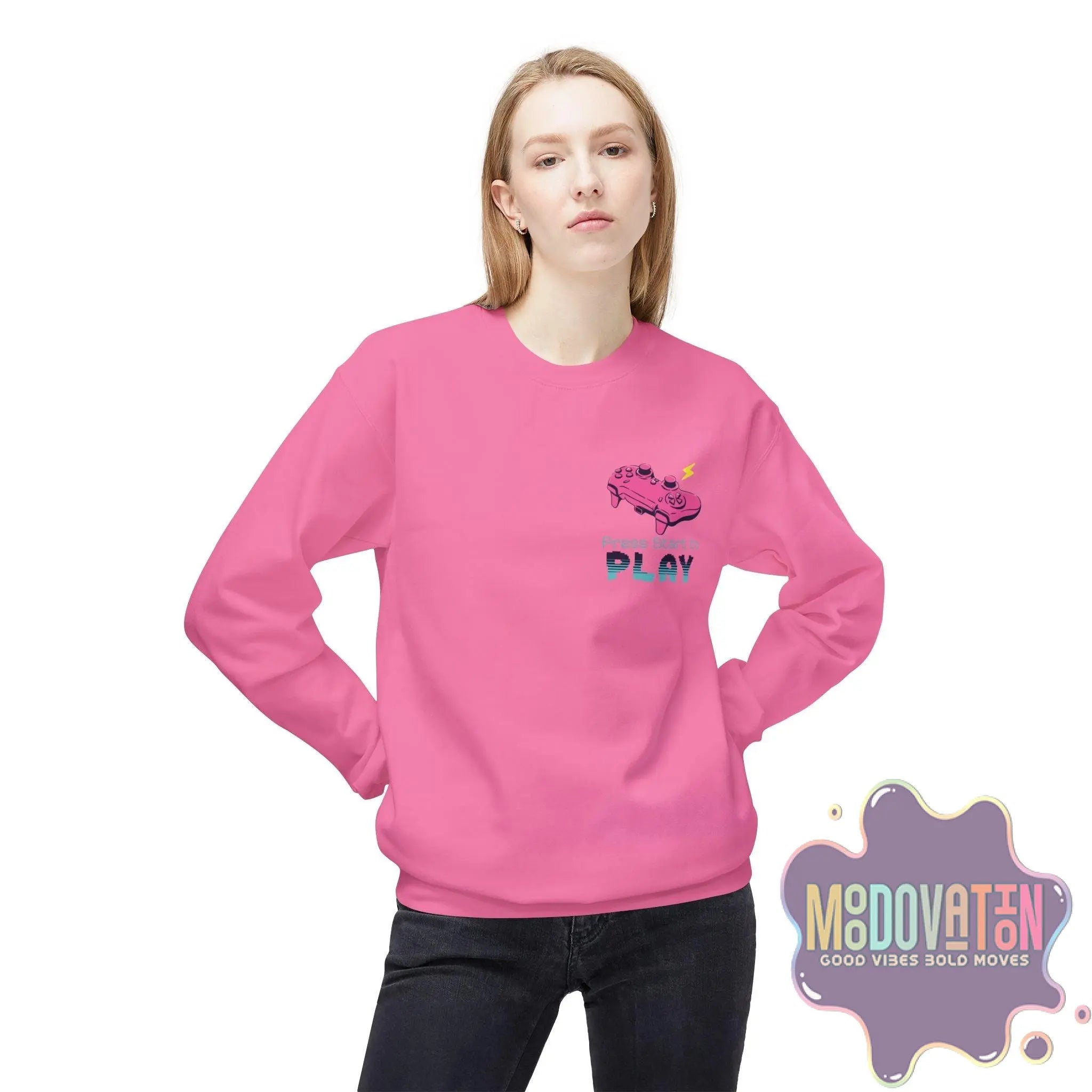 Game Over Unisex Midweight Crewneck Sweatshirt - MOODOVATION