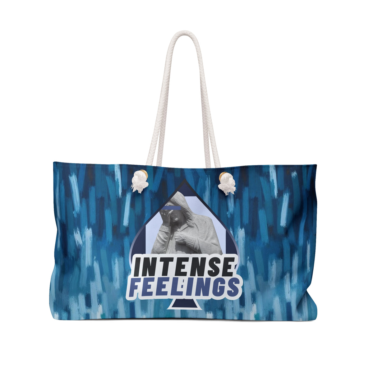Intense Feelings – Navy Blue Weekender Tote Bag