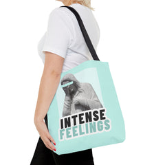 Intense Feelings Tote Bag - Cyan Print