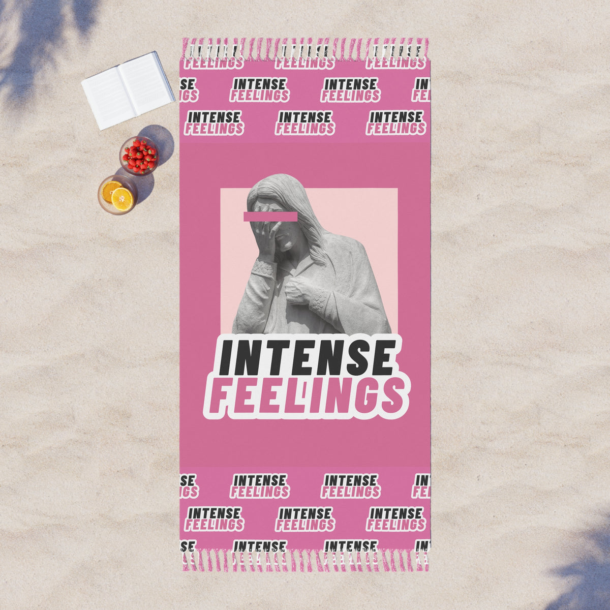 Intense Feelings - Pink Boho Beach Towel