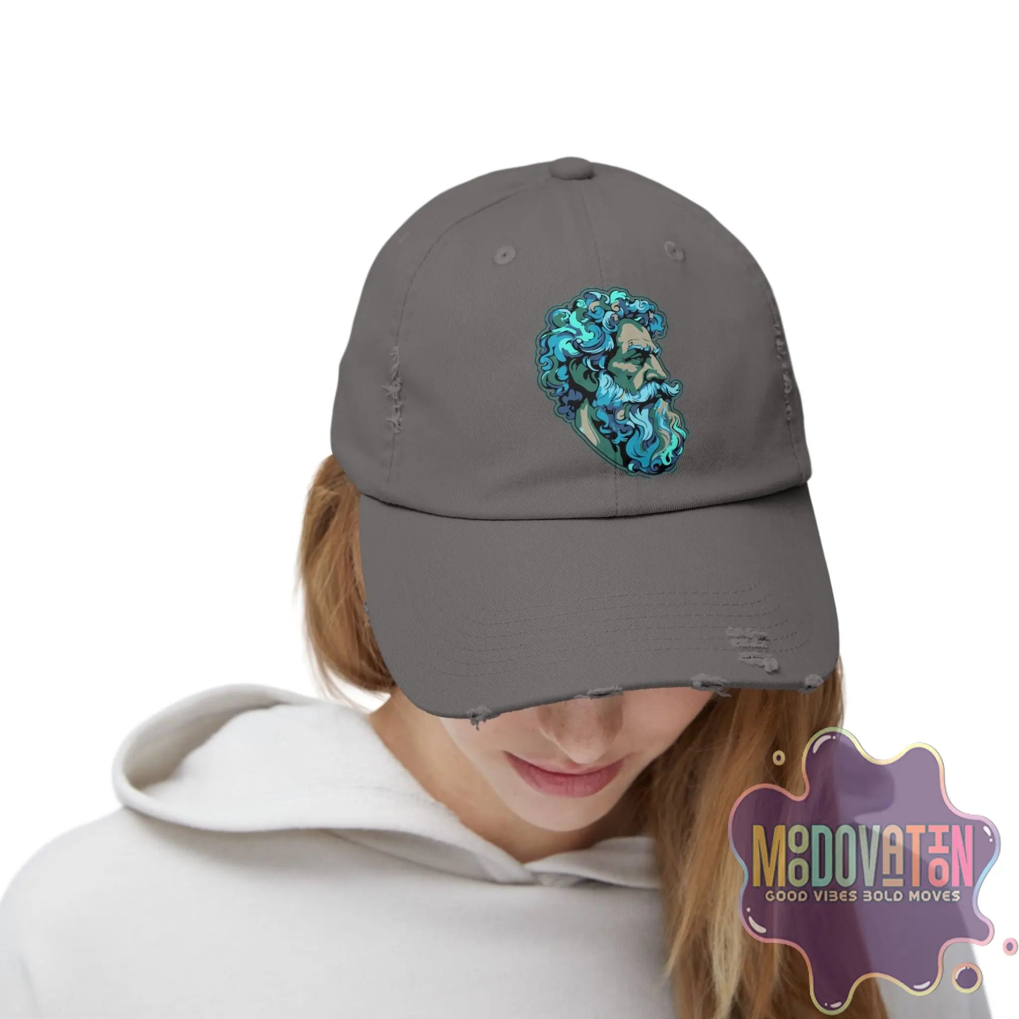 Marcus Aurelius Stoic - Unisex Distressed Vintage Hat - MOODOVATION