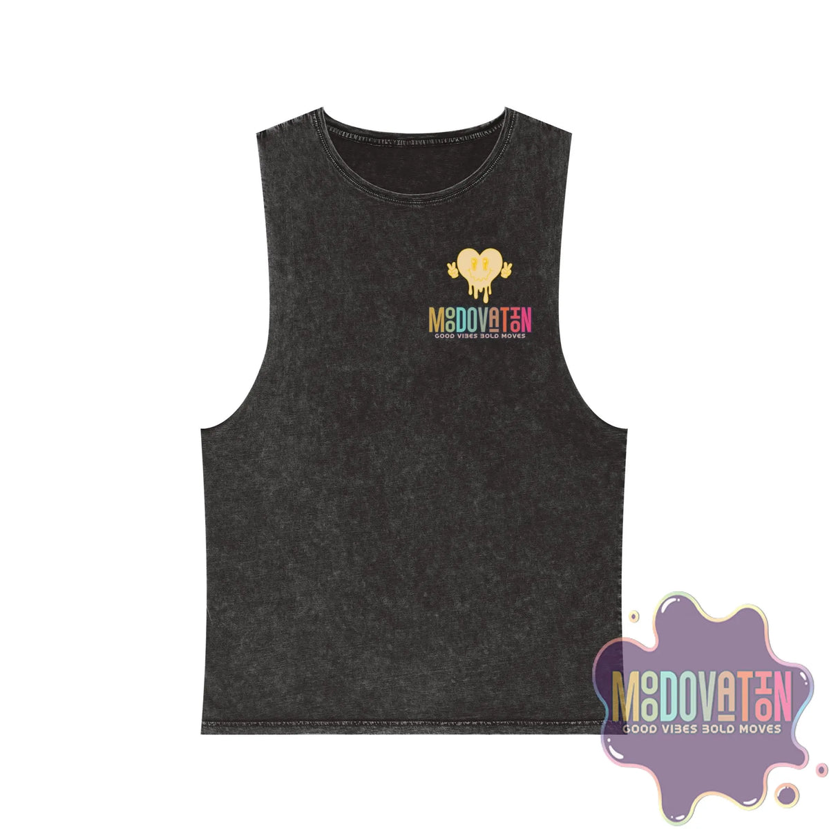 Good Vibes Bold Moves Stonewash Unisex Tank Top – Brand Edition Moodovation