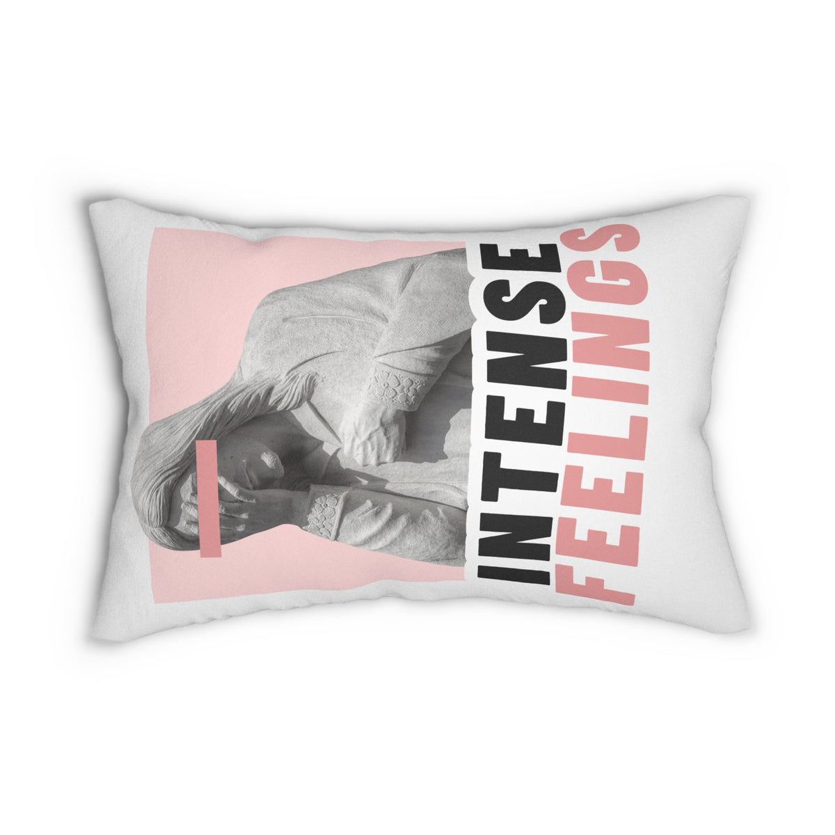 Intense Feelings White Lumbar Pillow