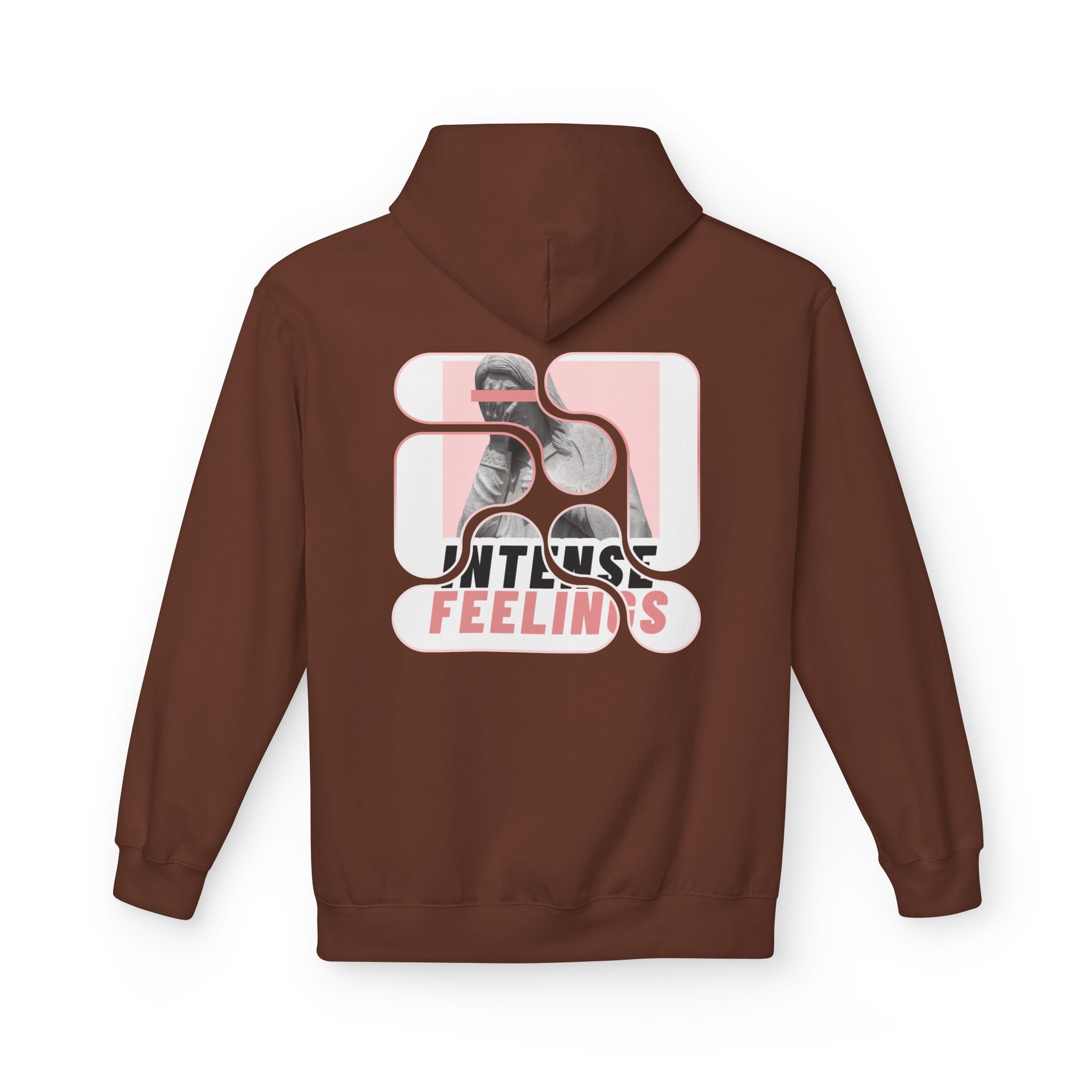 Intense Feelings Unisex Midweight Hoodie - Rose Pink Print