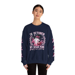 In October We Wear Pink – Breast Cancer Awareness Unisex Crewneck Sweatshirt