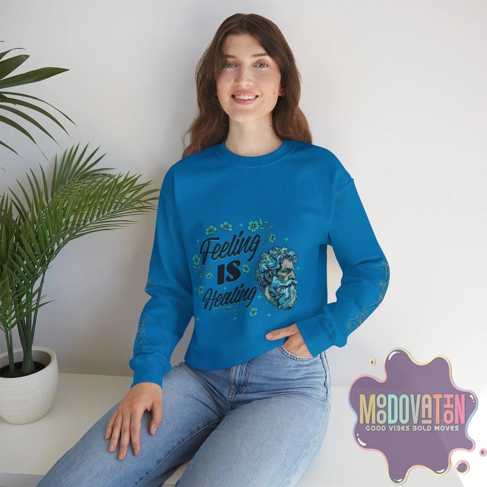 Feeling Is Healing Unisex Heavy Blend Crewneck Sweatshirt - MOODOVATION