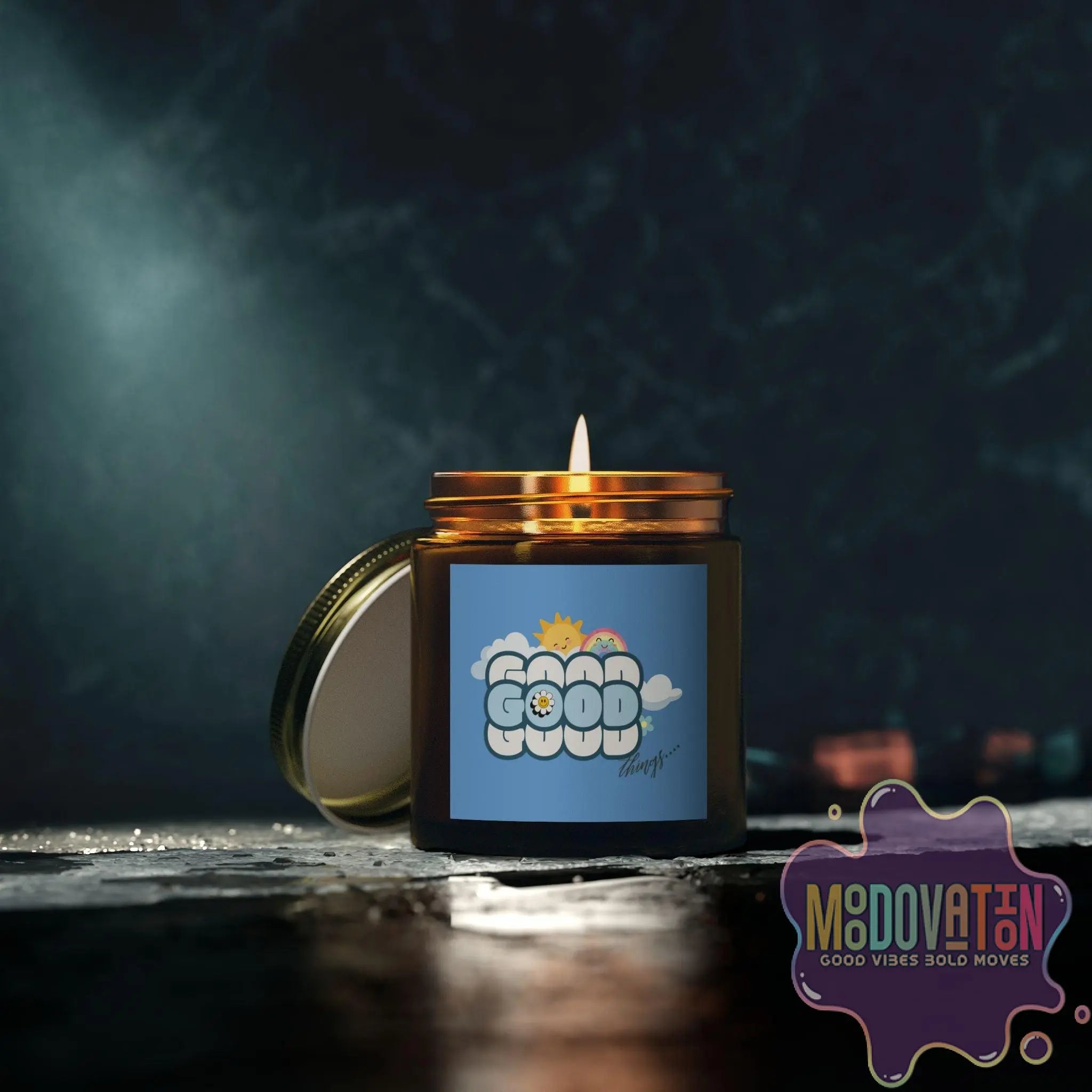 Good Things Scented Coconut Apricot Wax Candle (4oz, 9oz) - MOODOVATION
