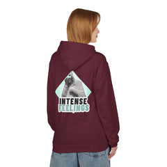 Intense Feelings Unisex Midweight Hoodie - Cyan Print