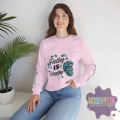 Feeling Is Healing Unisex Heavy Blend Crewneck Sweatshirt - MOODOVATION
