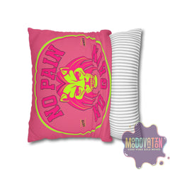 No Pain No Gain Spun Polyester Square Pillowcase - Watermelon Pink - MOODOVATION