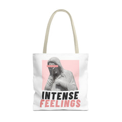 Intense Feelings Tote Bag - White Print