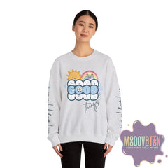 Good Things - Unisex Heavy Blend Crewneck Sweatshirt - Large Graphic Sleeve - MOODOVATION