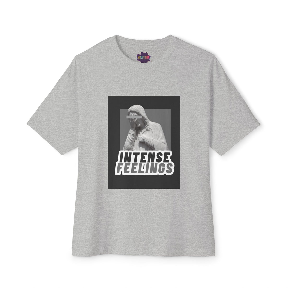 Intense Feelings – Grey Print Unisex Oversized Tee