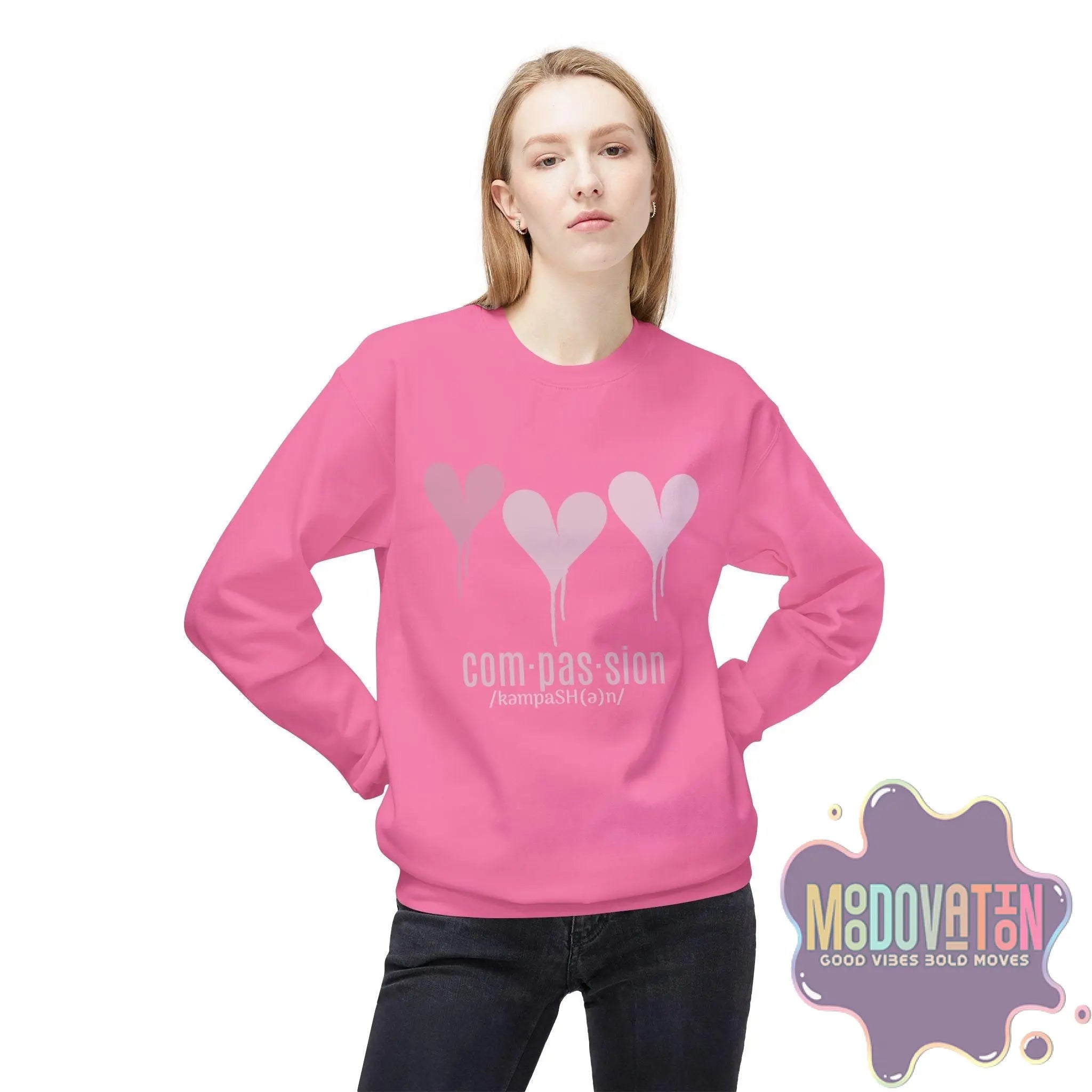 Self-Compassion Unisex Midweight Crewneck Sweatshirt - MOODOVATION