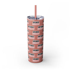Intense Feelings - Black/Rose Pink Print Skinny Tumbler