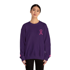 Courage, Strength & Faith – Breast Cancer Awareness Unisex Crewneck Sweatshirt