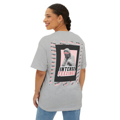 Intense Feelings – Unisex Oversized Boxy Tee - Black/Rose Print