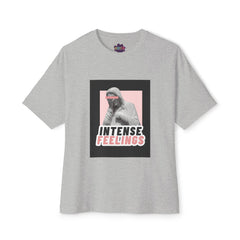 Intense Feelings – Unisex Oversized Boxy Tee - Black/Rose Print