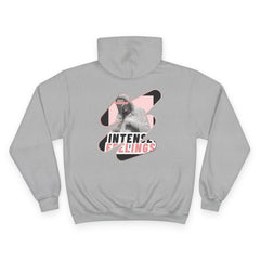 Intense Feelings Champion Unisex Hoodie - Black/Rose Pink Print