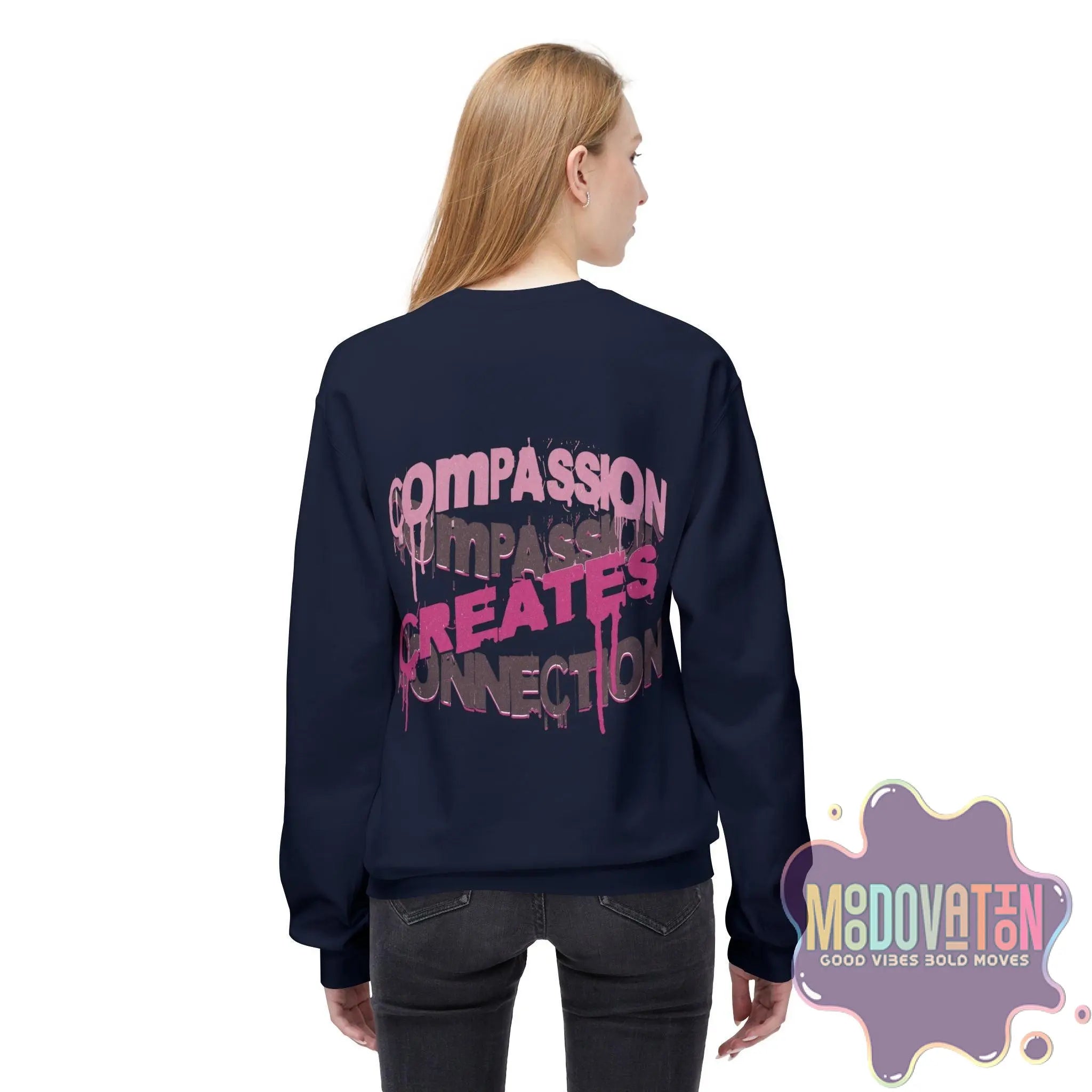 Self-Compassion Unisex Midweight Crewneck Sweatshirt - MOODOVATION